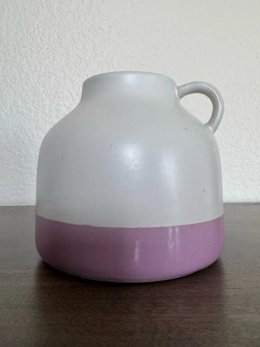 White Purple Ceramic Jug Style Vase